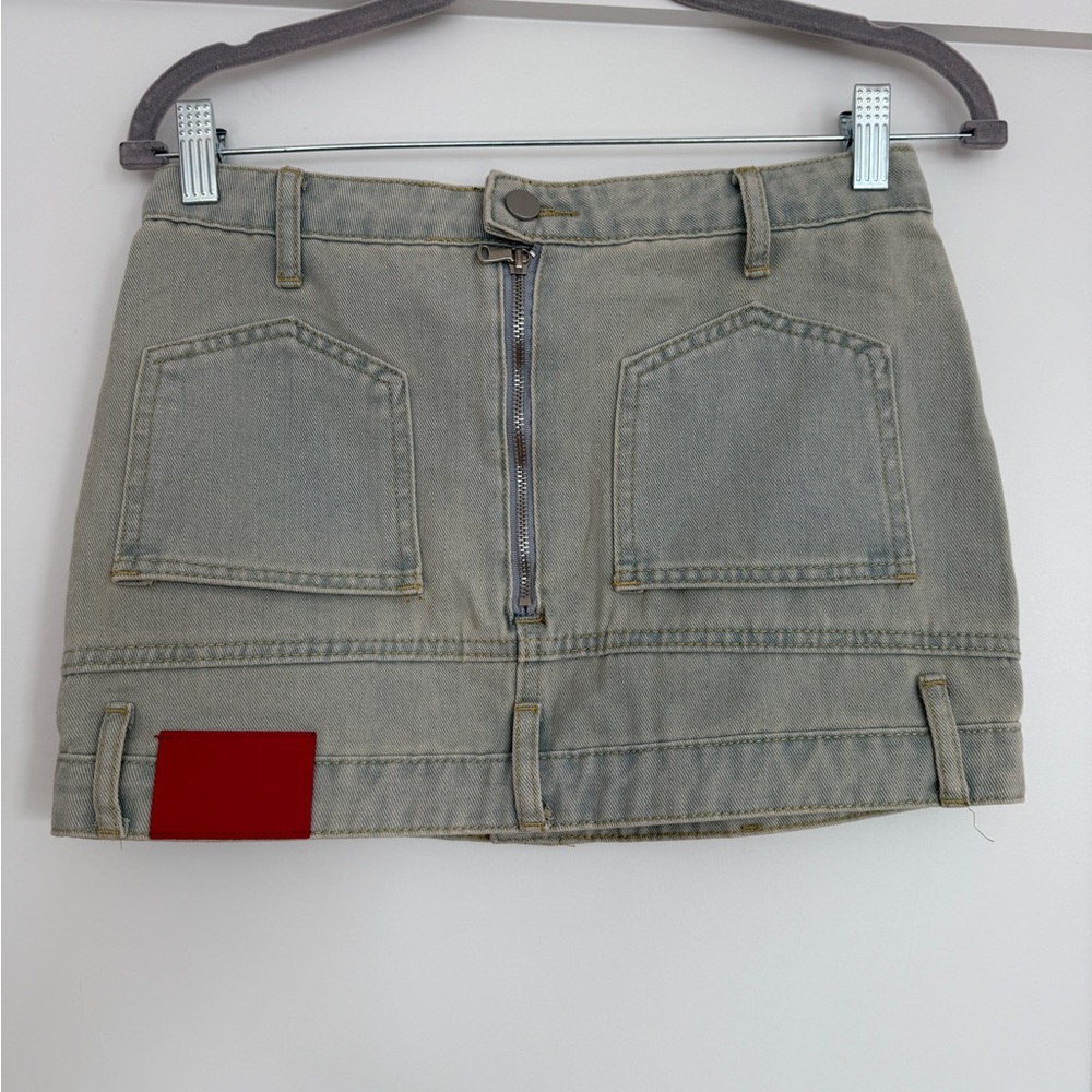 MICAS NWT Denim Mini Upside Down Skirt